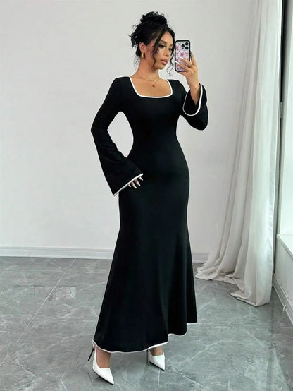 Tamsin Contrast Trim Casual Maxi Dress