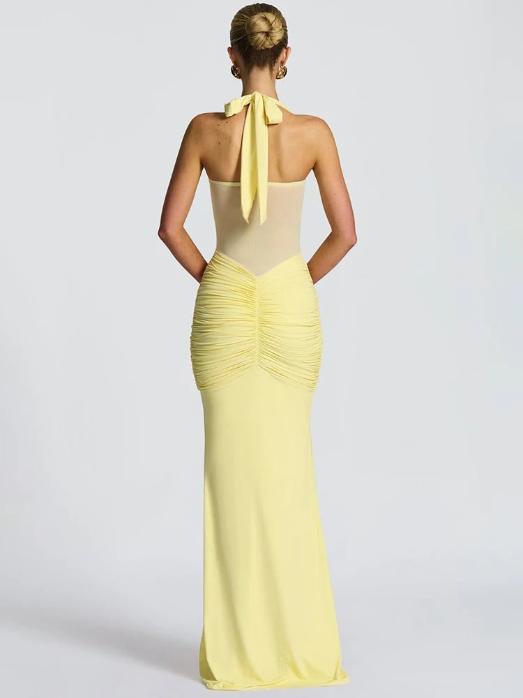 Capri Mesh Cutout Vacation Maxi Dress