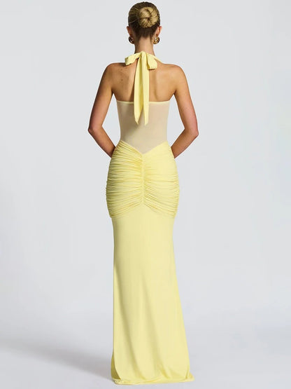 Capri Mesh Cutout Vacation Maxi Dress