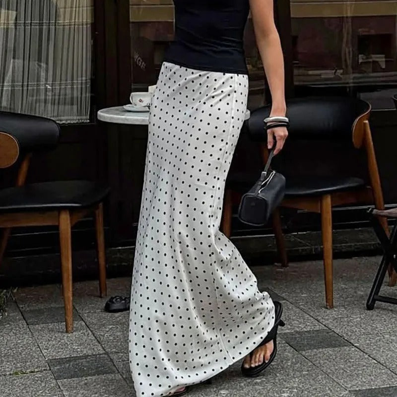 Arista Polka Dot High Waist Maxi Skirt