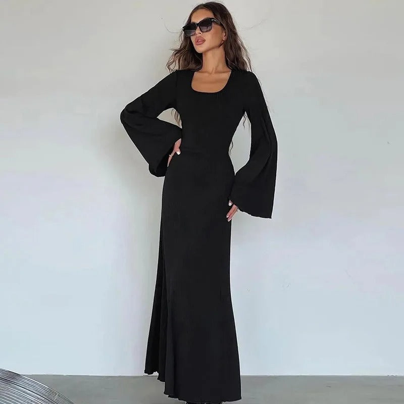 Solara Bell Sleeve Casual Maxi Dress