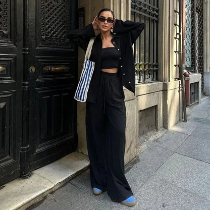Rafaela Relaxed Linen Shirt & Wide Leg Co-Ord Set