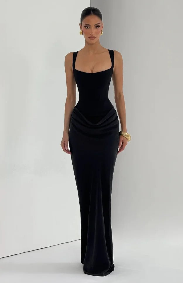Briony Square Neck Vacation Maxi Dress