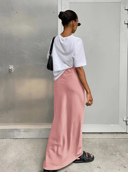 Freya Satin High Waist Maxi Skirt