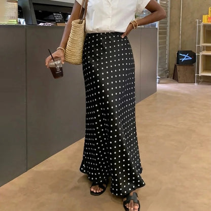 Arista Polka Dot High Waist Maxi Skirt