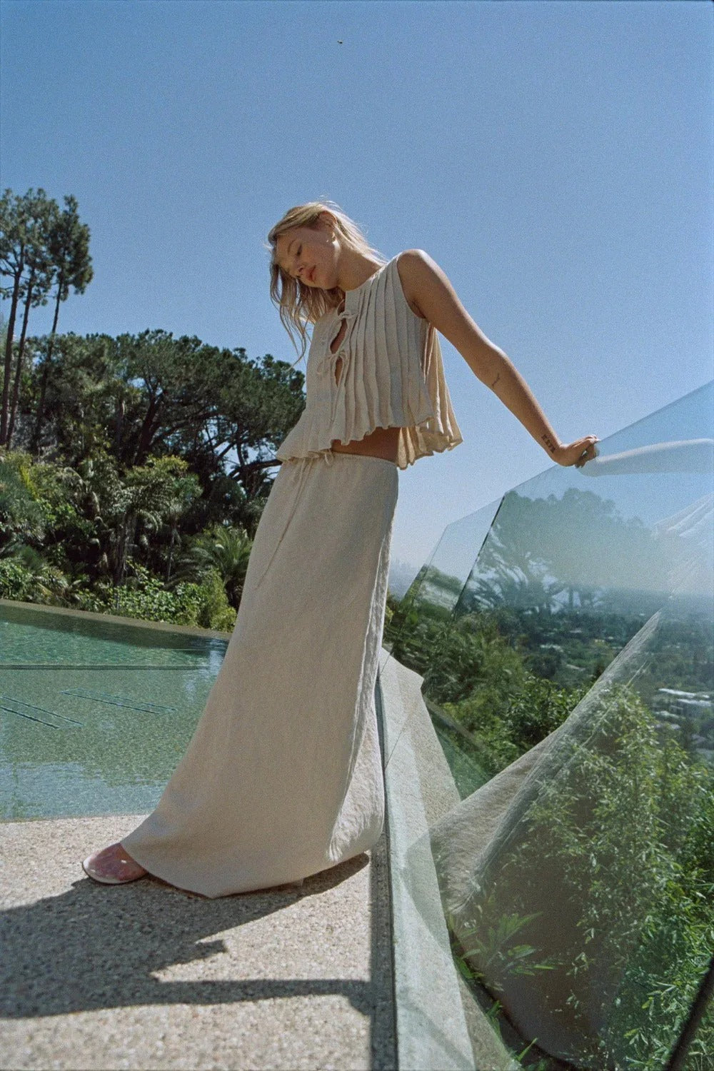 Elodie Sleeveless Linen Maxi Skirt Co-Ord Set