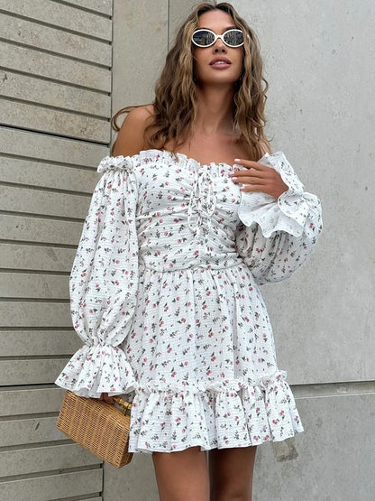 Alessia Off Shoulder Cotton Summer Mini Dress