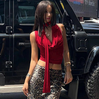 Isla Draped Choker Neck Ladies Summer Top
