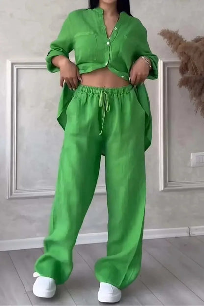 Rafaela Relaxed Linen Shirt & Wide Leg Co-Ord Set