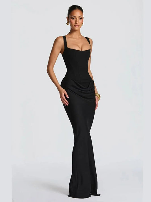 Briony Square Neck Vacation Maxi Dress