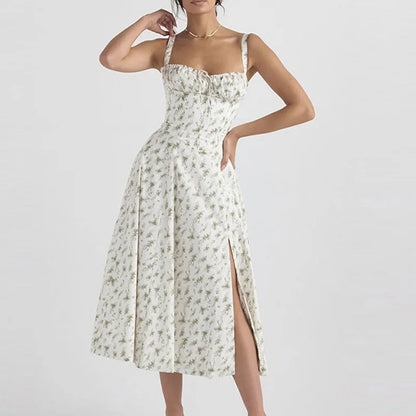 Nyra Corset Lace Up Midi Sundress