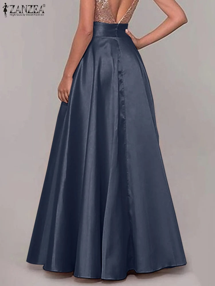 Zola Satin A Line Maxi Skirt