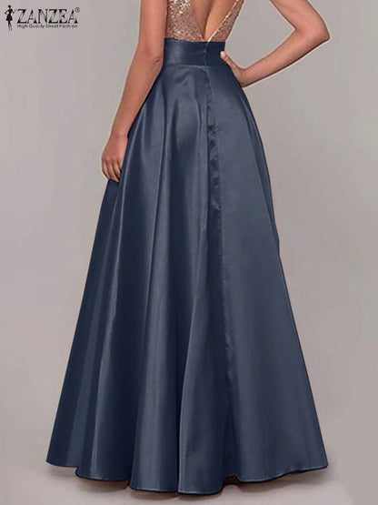 Zola Satin A Line Maxi Skirt