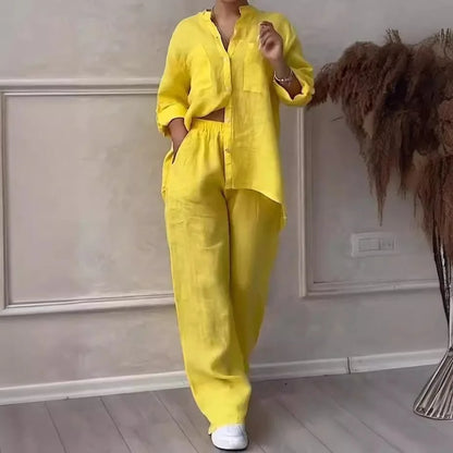 Rafaela Relaxed Linen Shirt & Wide Leg Co-Ord Set