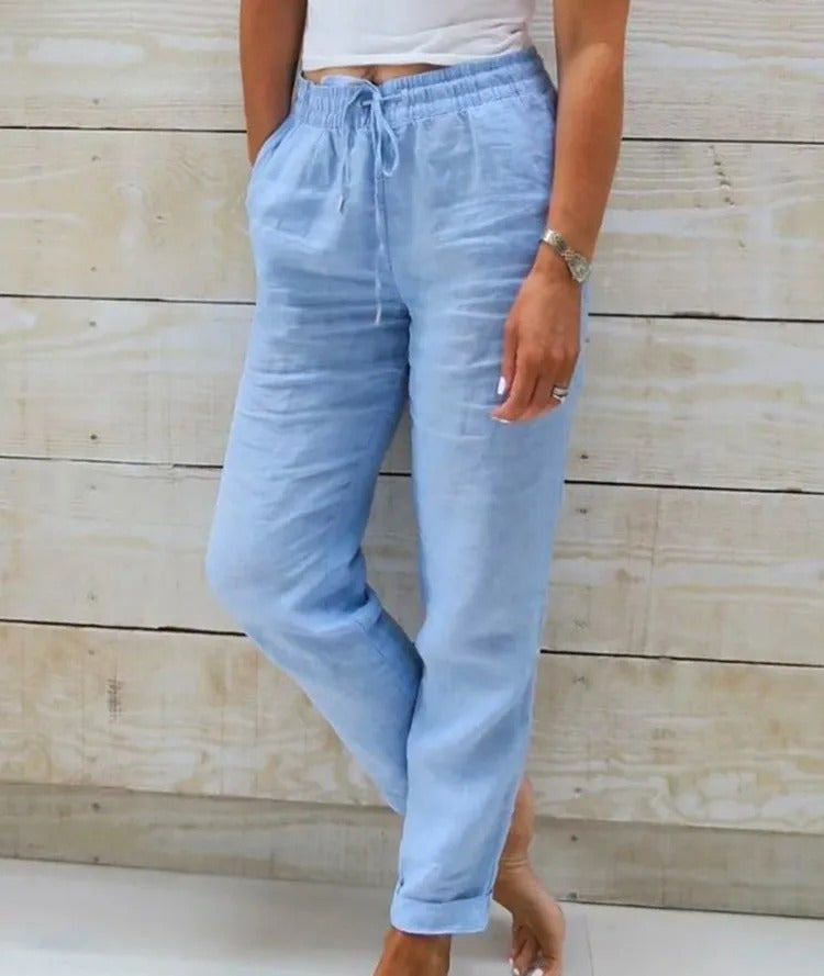 Liliana Drawstring Linen Blend Women's Pants