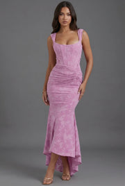 Oriannele Jacquard Corset Evening Midi Dress