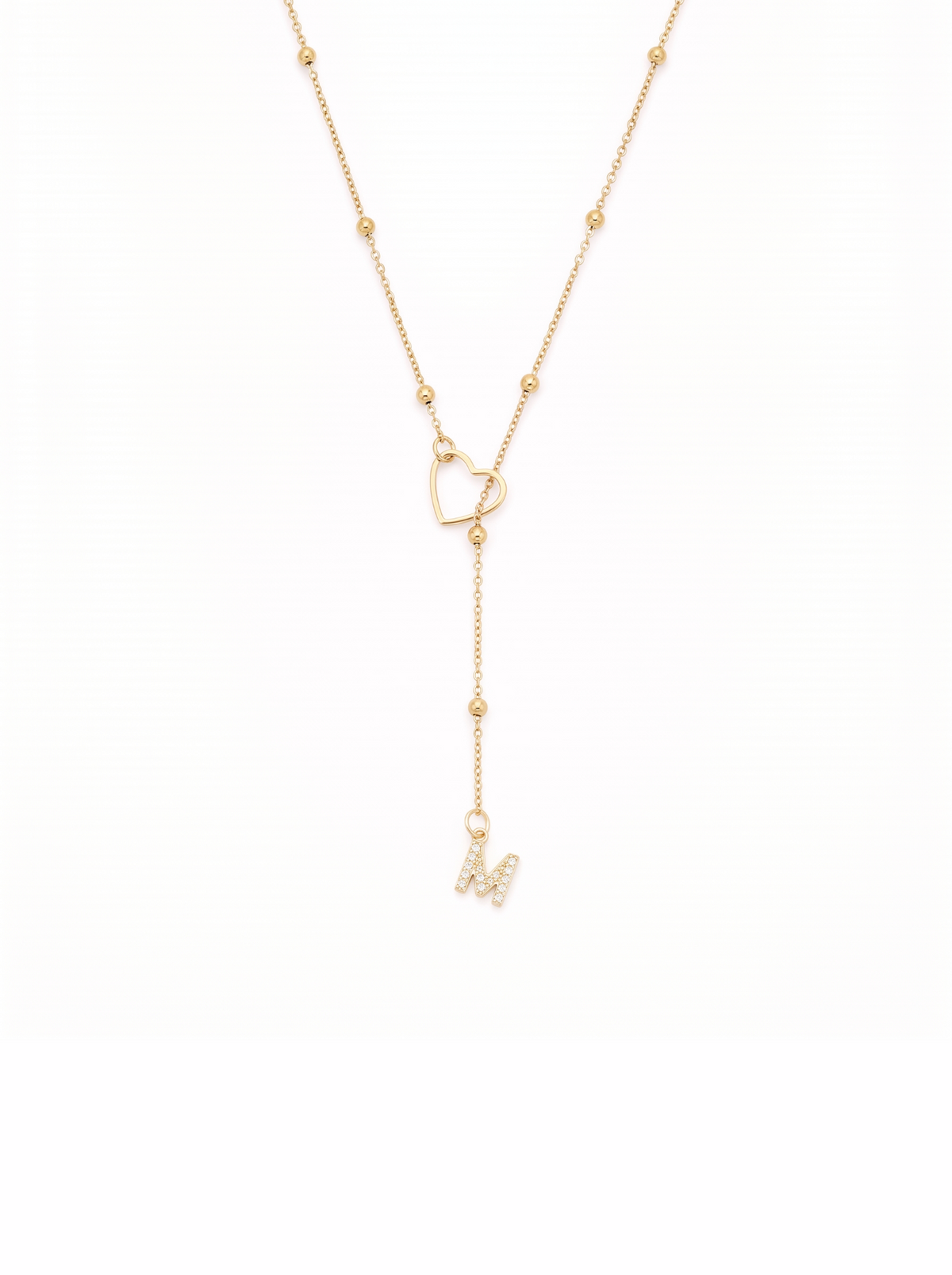 Cosette Women's Custom Letter Charm Necklace, Layered Y Necklace
