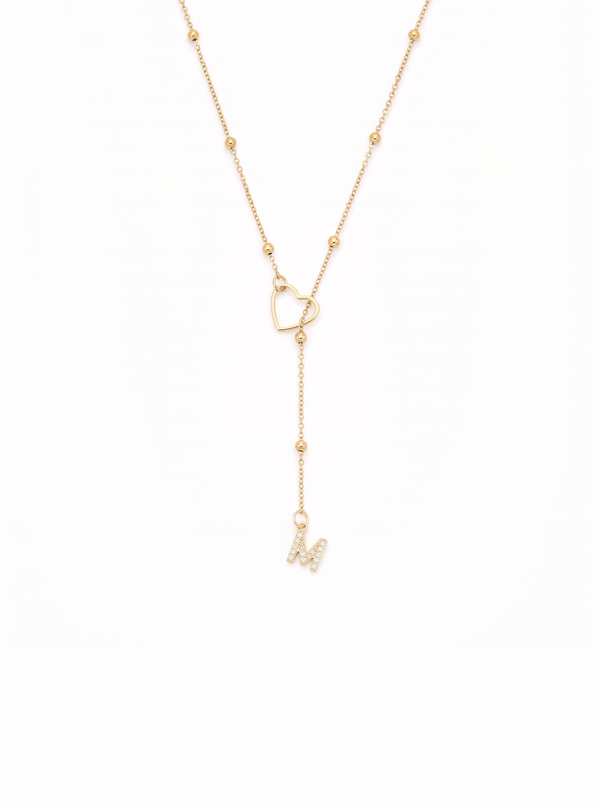 Cosette Women's Custom Letter Charm Necklace, Layered Y Necklace